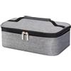 Jortmrd Borsa Frigo Piccola 3L Portatile Borsa Termica Porta Pranzo Pieghevole con Maniglia, Lunch Bag Per Scuola, Ufficio, Lavoro, Picnic, Viaggio Uomo Donna Ragazza - Grigio