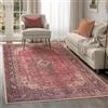 artyrugs Tappeto Lavabile in Lavatrice, 152x213cm, 75% Cotone Riciclato, Pelo Corto, Fondo Antiscivolo, Tappeti per Soggiorno, Camera da Letto, Cucina, Corridoio, Ufficio, Rosso Cremisi