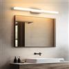 SUZNIU Luce Specchio Bagno Led, 40CM Luce per Specchio Bagno IP44 Freddo 3000K Led del, 6W luminosa Lampada Armadio Illuminazione Impermeabile Argento