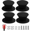 FunWorth 4 Pomelli Universali per Coperchio Pentola in Silicone, Manopole di Ricambio Resistenti al Calore, Senza BPA, con Viti per Coperchi in Vetro con Foro, Nero