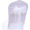 SHTGOI 10 pezzi fasce per sedie in organza fiocchi nastri coprisedia tulle fiocchi per sedie fasce per sedie per matrimonio compleanno festa ricevimento banchetti decorazione 18 x 275 cm bianco