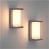 Klighten 2 pezzi lampada da parete per esterni con base E27, lampada da parete IP65, potenza massima 60W lampada da parete in alluminio, adatta per interni esterni, scale. (senza lampadina), Antracite