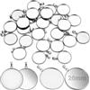 TXXATX 25 Pezzi Vassoi per Pendente 20mm in Acciaio Inossidabile Supporti Rotondi per Cabochon in Argento per Creazioni Fai-da-te Gioielli Foto Fiori Secchi Glitter Ciondoli