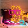 VYXIN Lettura a forma di gatto con luce al neon per decorazione da parete, luce al neon per lettura, camera da letto, adatta per aule, libri, feste, biblioteca, bar, sala lettura, decorazione per