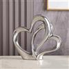 ODMYZG Statua in ceramica a doppio cuore,Elegante cuore per la decorazione,scultura decorativa per la casa,soggiorno,decorazione dell'ufficio,adatta come regalo.