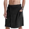 Jamron Uomo Kilt Sauna Regolabile - Asciugamano da Bagno Indossabile con Tasca per Doccia Sauna Spa & Coperture da Spiaggia Nero S