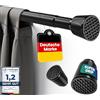 LOBUX® - Asta per tende senza fori [nero, 210 - 300 cm) - Asta telescopica allungabile - Asta per doccia senza fori - Asta per tenda da doccia, asta appendiabiti, asta di serraggio per gatti