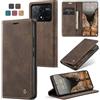 Cracedily Cover per Xiaomi Poco X6 Pro 5G Case, Custodia Cover Pelle Premium Portafoglio con Porta Carte Magnetica Supporto Protezione Flip Case Custodia per X6 Pro 5G, Caffè