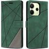 SONWO Cover per Redmi Note 14 4G, Flip Custodia in PU Pelle, Cover a Libro Portafoglio con Slot per Schede e Supporto Stand per Redmi Note 14 4G, Verde