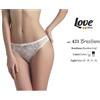 Love Slip donna modello brasiliana Sexy Love raffinato micro tulle ricamata con ciondolo con strass 421