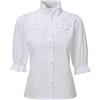 BPURB Camicia da donna vittoriana rinascimentale top colletto a mezza manica vintage medievale contadina camicetta, bianco, XXL