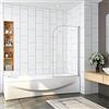 OCEAN ITALY S.R.L. Sopravasca da Bagno Doccia Girevole 180 Gradi 70x130 cm in Vetro Temperato Trasparente 5 mm Telaio Cromo Lucido