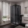 Parama Box doccia 70x120 cm angolare doppio scorrevole profili neri vetro fumé h190 | Java