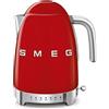 Smeg, Bollitore Temperatura Variabile KLF04RDEU 1,7L, Più Livelli di Temperatura, Filtro Anticalcare Lavabile, Autospegnimento di Sicurezza, Indicatore Livello Acqua, Avvolgicavo, Potenza 2400W, Rosso