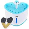 ADOV Fontanella per Gatti, 2.4L Super Silenziosa Automatico Fontana per Gatti con Finestra Livello Acqua LED, Distributore d'Acqua Gatto Carbone Attivo Adatto per Cani Animali Domestici (Cuore-2,4L)