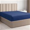 CGK Unlimited Lenzuolo con angoli 90x190 Blu marino, profondità 30 cm - Lussuoso lenzuolo con angoli - Per materassi fino a 30 cm (12") di altezza - Morbido, senza pieghe e traspirante - 90x190 - singola