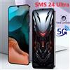 CHOTOG SMS 24 Ultra HD Smartphone 5G Dual SIM Fronte sbloccato Telefoni cellulari 16 GB + 1 TB Cellulare 7800 mAh Telefono cellulare originale Versione globale - Black 12GB 512GB