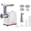 BEPER P102ROB200 Tritacarne Elettrico e Passapomodoro Elettrico 1200W con Trafile in Acciaio Inossidabile e Accessori