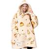 Giggling Getup Felpa con Coperta Indossabile per Donne e Uomini - Felpa con Coperta Oversize in Flanella e Sherpa Fleece, con Tasca e Maniche, Coperta, Regali di Compleanno per Adulti, Gatto