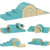 AIYAPLAY Set di 5 Blocchi di Costruzioni Morbide in Schiuma per Bambini per Casa e Scuola, 181x39x 29 cm, Verde | Aosom Italy