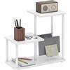 HOMCOM Libreria a 3 Livelli Effetto Legno con Struttura in Metallo per Scrivania Ufficio Cucina 40x20x34,5 cm Bianco | Aosom Italy