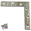 Zernnis Staffe angolari con connettori angolari (spessore 2 mm), in acciaio inox, a forma di L, con viti, 4 pezzi, 120 x 120 x 2 mm