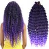 PORSMEER 3 confezioni da 22 pollici di acqua onda all'uncinetto, capelli intrecciati all'uncinetto, trecce sintetiche, stile boho all'uncinetto (viola)