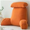 HEATHE Cuscino da Lettura con braccioli,Cuscino per Letto,Cuscino Schienale Divano,Cuscino di Supporto,per Leggere/Rilassarsi/Guardare La TV,75×40×50 cm (Orange)