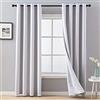 MIULEE Tende Oscuranti per Interni 2 Pezzi, Tenda Grigio Bianco Moderna per Soggiorno, Tenda Oscurante Finestra Camera da Letto Salotto, Tende Termiche Isolanti per Interni con Anelli, 2X 140x215 CM