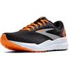 BROOKS Ghost 16, Sneaker Uomo, Nero/Arancione/Bianco, 45.5 EU