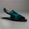 Romeo Gigli Vintage 90s ROMEO GIGLI Sandalo Uomo in Pelle Scamosciata Verde 2 Toni Patch 42