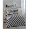 Nuit Des Rêves Elegant Black XL Quilt Cover Set (155 x 200 cm), 70% cotone, 30% poliestere, include 1 federa (80 x 80 cm), lavabile in lavatrice, chiusura a bottone