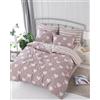 Nuit Des Rêves Elegant Double Quilt Cover Set (200 x 200 cm), Dusty Rose & White, 65% cotone, 35% poliestere, lavabile in lavatrice, 120 thread Count, Envelope & Button Closure