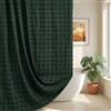 Siiluminisoy Tenda da doccia in tessuto intrecciato verde scuro, 183 x 183 cm, plissettata con motivo floreale, moderna, minimalista, con ganci, per il bagno