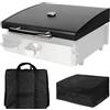 EasiBBQ 5010 - Copertura rigida con indicatore di temperatura per piastra da tavolo Blackstone da 43,2 cm, copertura per griglia e borsa resistente per piastra da tavolo Blackstone da 43,2 cm