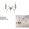 Ondaluce APPLIQUE DIDO 2 LUCI AMBRA E ORO ATTACCO E14 L.35CM