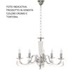 Ondaluce LAMPADARIO CHERUBINI 5 LUCI TORTORA E CROMO ATTACCO E14 D.82CM