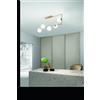 Ondaluce PLAFONIERA MONILE ORO 5 LUCI ATTACCO E14 CON SFERE OPALI BIANCHE L.85CM