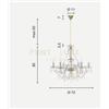 Ondaluce LAMPADARIO OPERA 6 LUCI TRASPARENTE E FUME' ATTACCO E14 VETRO E CRISTALLO D.72cm