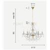 Ondaluce LAMPADARIO OPERA 6 LUCI TRASPARENTE E TORTORA ATTACCO E14 VETRO E CRISTALLO D.72cm