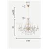 Ondaluce LAMPADARIO OPERA 8 LUCI TRASPARENTE E FUME' ATTACCO E14 VETRO E CRISTALLO D.84CM