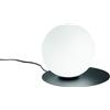 Ondaluce SNAIL LUMETTO NERO CON SFERA OPALE BIANCA 1 LUCE ATTACCO G9 D.22CM