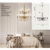 Ondaluce LAMPADARIO TEBE 6 LUCI AMBRA E ORO ATTACCO E14 D.70CM
