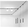 Ondaluce SOSPENSIONE 8W 3000K 635LM NERO 45CM D.3CM IP65 PER SISTEMA BINARIO OUTY