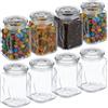 Relaxdays Barattoli di Vetro con Coperchio, Set da 8, Contenitori da 750 ml, Ermetici, Sale Zucchero caffè, Trasparenti