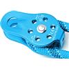 BOROCO Carrucola da Arrampicata su Roccia, puleggia da Arrampicata 26KN in Lega di Alluminio per impieghi gravosi paranco a Corda Girevole Singola per Arrampicata su Corda da 12 mm(Blu)
