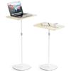 POLESTO Supporto PC Portatile, Tavolo da Letto/Sofà Regolabile in Altezza 47cm-122cm, Elegante Scrivania in Legno Mobile, Podio per Casa, Ufficio, Scuola, Bianco caldo