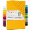 Lavea® Lenzuolo con Angoli Singolo 90x200 cm - 100% Cotone Morbido e Traspirante - per Materassi alti fino a 20 cm - con Elastico in Jersey - Giallo oro