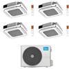 Midea Climatizzatore a Cassetta 4 Vie Quadri Split MCA4U 9+12+18+18 con M5OE-42HFN8-Q Inverter R 32 Wi-Fi Optional Classe A++ ,