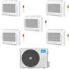 Midea Climatizzatore Console Penta Split MFA2U 9+9+9+9+9 con M5OE-42HFN8-Q Inverter R 32 Wi-Fi Optional Classe A++ ,